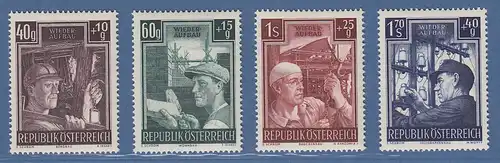 Österreich 1951 Sondermarken Wiederaufbau Satz 4 Werte Mi.-Nr. 960-963