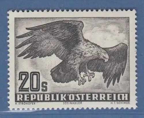 Österreich 1952 Freimarke Vögel: Steinadler gelbl. Pap. Mi.-Nr. 968x