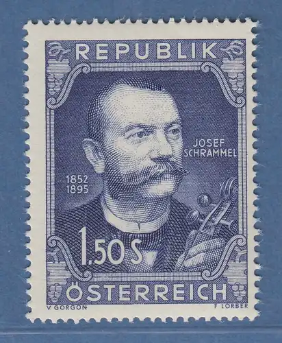 Österreich 1952 Sondermarke 100. Geburtstag Josef Schrammel Mi.-Nr. 970