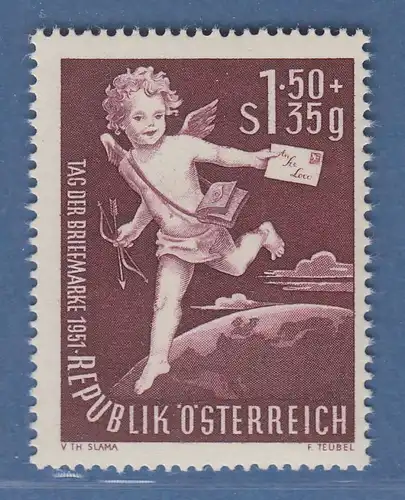 Österreich 1952 Sondermarke Tag der Briefmarke Amor mit Brief Mi.-Nr. 972