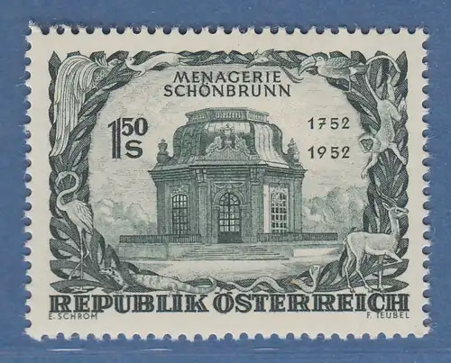 Österreich 1952 Sondermarke 200 Jahre Tiergarten von Schönbrunn Mi.-Nr. 973