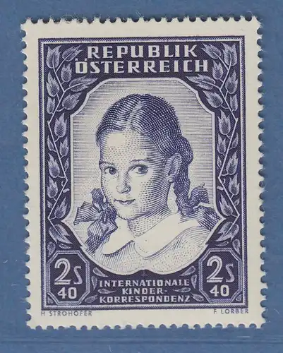 Österreich 1952 Sondermarke Internationale Kinderkorrespondez Mi.-Nr. 976