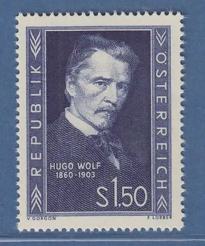 Österreich 1953 Sondermarke 50. Todestag von Hugo Wolf Mi.-Nr. 981