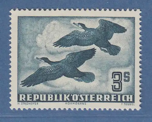 Österreich 1953 Freimarke Vögel 3 Schilling Kormorane Mi.-Nr. 985