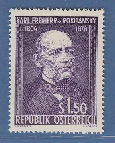 Österreich 1954 Sondermarke 150. Geburtstag von Rokitansky Mi.-Nr. 997