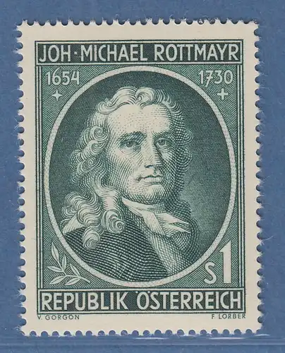 Österreich 1954 Sondermarke 300. Geburtstag von Johann Rottmayr  Mi.-Nr. 1007