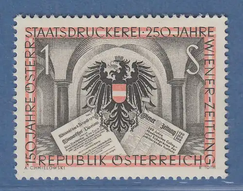 Österreich 1954 Sondermarke 250 Jahre Wiener Zeitung Mi.-Nr. 1011