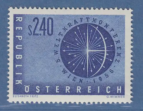 Österreich 1956 Sondermarke Weltkraftkonferenz, Wien Mi.-Nr. 1026