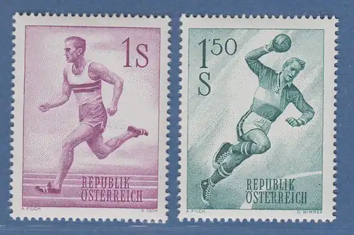 Österreich 1959 Sondermarken Sport: Laufen / Handball Mi.-Nr. 1069-1070
