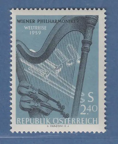 Österreich 1959 Sondermarke Wiener Philharmoniker Weltreise  Mi.-Nr. 1071
