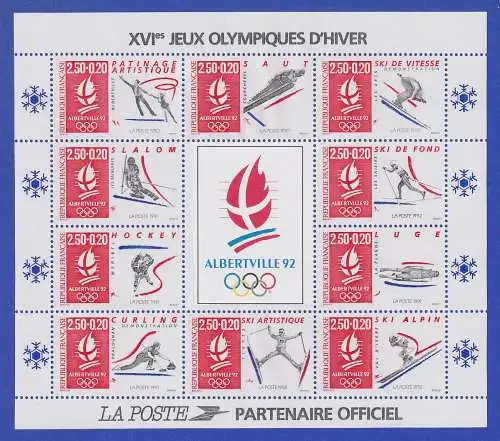 Frankreich 1992 Olympische Winterspiele Albertville Mi.-Nr. Bl.12 **