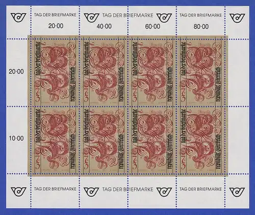 Österreich 1991 Tag der Briefmarke Mi.-Nr. 2032 Kleinbogen **