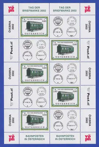 Österreich 2002 Tag der Briefmarke Bahnpostwagen Mi.-Nr. 2380 Kleinbogen **