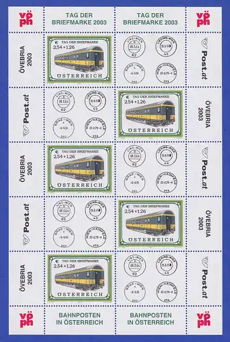 Österreich 2003 Tag der Briefmarke Bahnpostwagen Mi.-Nr. 2414 Kleinbogen **