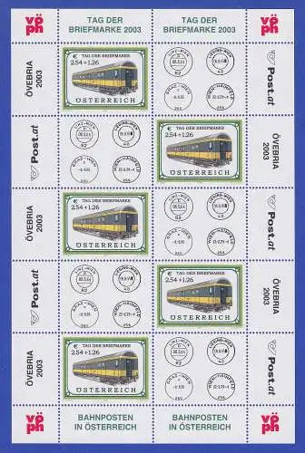 Österreich 2003 Tag der Briefmarke Bahnpostwagen Mi.-Nr. 2414 Kleinbogen **