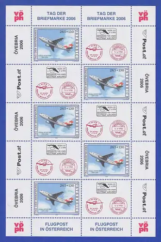Österreich 2006 Tag der Briefmarke Airbus A310 Mi.-Nr. 2606 Kleinbogen **