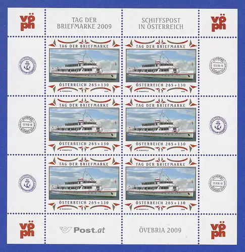 Österreich 2009 Tag der Briefmarke Schiffspost Mi.-Nr. 2826 Kleinbogen **