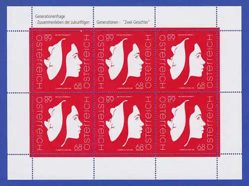 Österreich 2018 Zwei Gesichter Alte und Junge Frau Mi.-Nr. 3377 Kleinbogen **