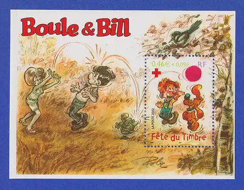 Frankreich 2002 Comicfiguren Boule & Bill Mi.-Nr.Block 27 **