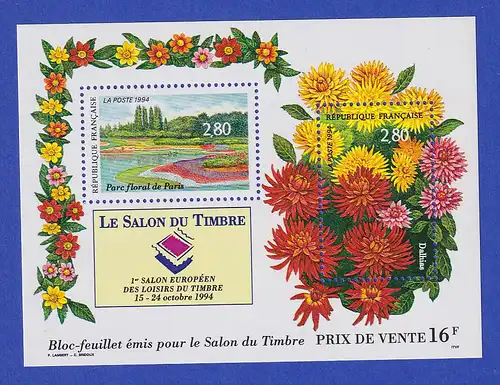 Frankreich 1994 SALON DU TIMBRE Mi.-Nr. Bl.14 **