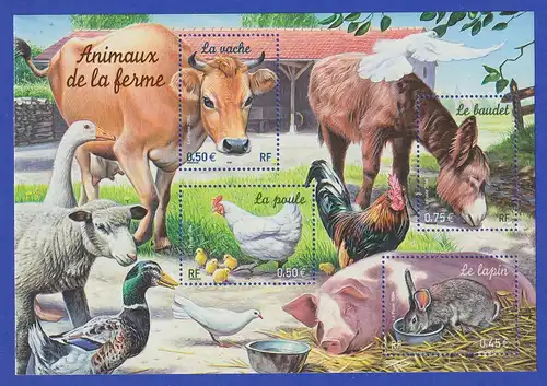 Frankreich 2004 Tiere auf dem Bauernhof Mi.-Nr. Block 37 **
