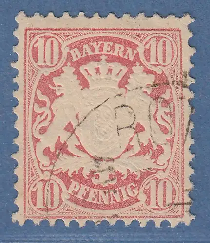 Bayern Wappen 10 Pfg. Wz.2 Erstauflage Mi.-Nr. 39a gestempelt  gepr. mit KB Sem