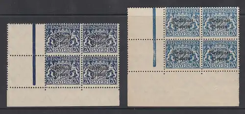 Bayern 1919 Dienstmarke Mi.-Nr. 35 in zwei markanten teils seltenen Farbnuancen
