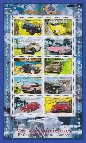 Frankreich 2000 PHILEXJEUNESSE 2000 Oldtimer Kleinbogen  Mi.-Nr. 3458-67 **