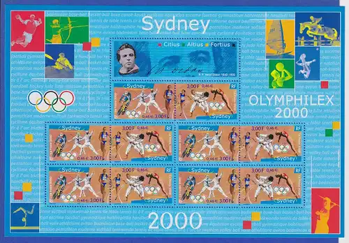 Frankreich 2000 Olympische Sommerspiele Sydney Kleinbogen  Mi.-Nr. 3481-82 **
