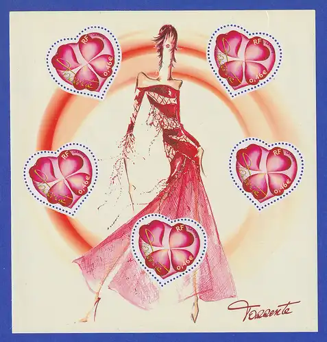 Frankreich 2003 Valentinstag Vierblättriger Klee Herzen Kleinbogen Mi-Nr 3677 **