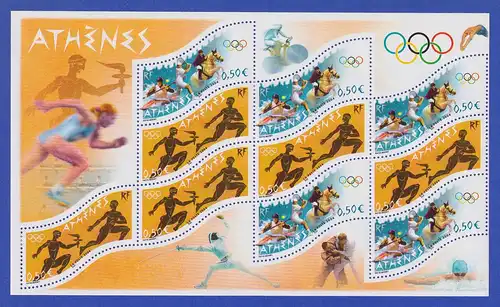 Frankreich 2004 Olympische Sommerspiele Athen Kleinbogen  Mi.-Nr. 3830-31 **