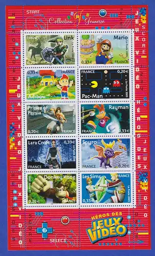 Frankreich 2005 Videospiele Szenen und Figuren Kleinbogen Mi.-Nr. 4002-11 **