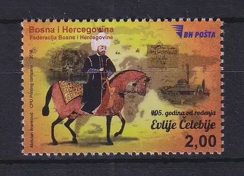 Bosnien-Herzegowina 2016 Evlija Celebi Mi.-Nr. 693 **