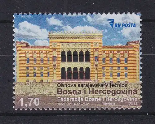 Bosnien-Herzegowina 2014 Altes Rathaus Sarajevo Mi.-Nr. 641 **