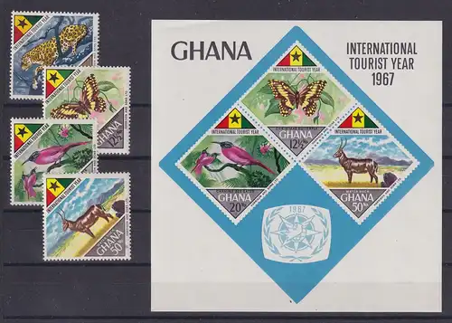 Ghana 1967 Jahr des Tourismus Mi.-Nr. 326-29 und Block 29 **