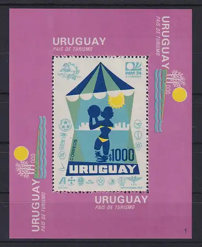 Uruguay 1974 Blockausgabe Tourismus Mi.-Nr. Block 20 **