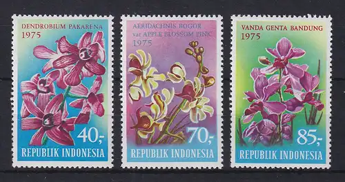 Indonesien 1975 Orchideen Mi.-Nr. 812-14 Satz 3 Werte **