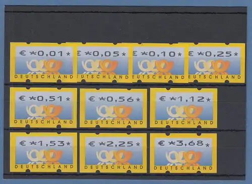 ATM Posthörner Mi.-Nr. 4.1 Tastensatz TS1 mit 10 Werten 0,01 - 3,68 **
