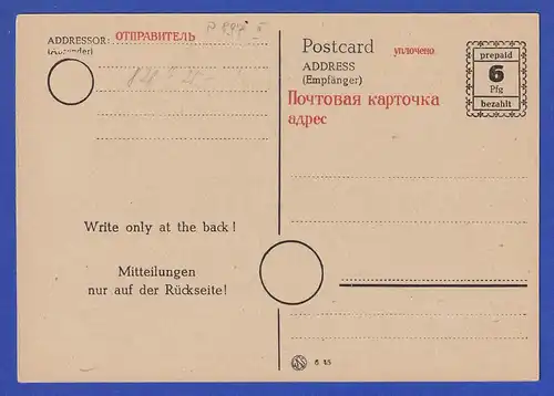 Alliierte Besetzung Ganzsache Mi.-Nr. P 897 II ungebraucht 