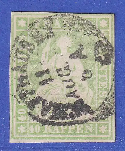 Schweiz 1857 Sitzende Helvetia "Strubel" 40 Rp Mi.-Nr. 17 II gest. SCHAFFHAUSEN