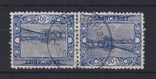 Saar 1921 Mi.-Nr. 62A Kehrdruck Kdr II, O HOMBURG gpr. HOFFMANN BPP