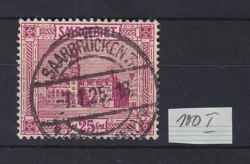 Saar 1923 Mi.-Nr. 100 mit PLF I  C mit Cedille gest. SAARBRÜCKEN