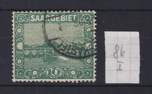 Saar 1923 Mi.-Nr. 86 mit PLF I Komma hinter e in Cent. O BLIESKASTEL. Ansehen !