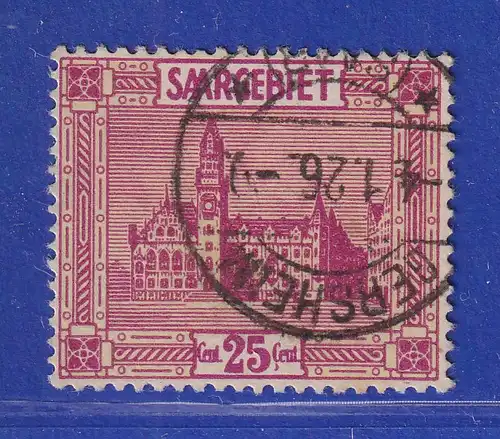 Saar 1923 Mi.-Nr. 100 mit PLF I:  rechtes C mit Cedille, O GERSHEIM, gepr. BPP 