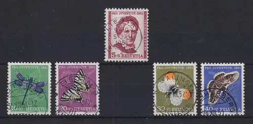 Schweiz 1951 Pro Juventute Mi.-Nr. 561-65 Satz 5 Werte kpl. O 