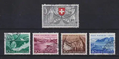 Schweiz 1953 Pro Patria Mi.-Nr. 580-84 Satz 5 Werte kpl. O 