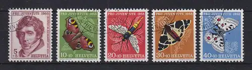 Schweiz 1955 Pro Juventute Mi.-Nr. 618-22 Satz 5 Werte kpl. O 