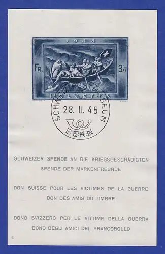 Schweiz 1945 Spende für Kriegsgeschädigte Mi-Nr. Block 11 mit O BERN POSTMUSEUM