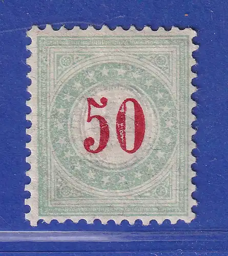 Schweiz 1883 Portomarke opalgrün 50 C. Mi.-Nr. 20 II AXaK ungebraucht *
