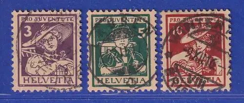 Schweiz 1916 Pro Juventute Trachten Mi.-Nr. 130-132 Satz kpl. gestempelt